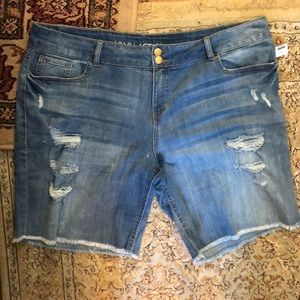 Vanilla Star Distressed Blue Jean Shorts